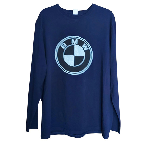 Unbranded BMW Logo Men's Blue Long Sleeve Crew Neck Shirt T-shirt Cotton Sz XXL - Picture 1 of 6